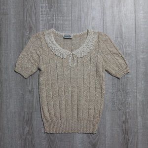 Vintage cotton sweater shirt - cottagecore